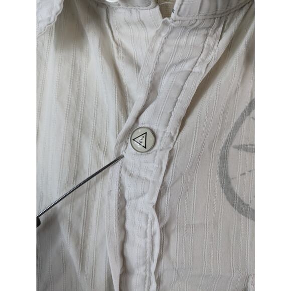 Guess Men's XL Button Down Shirt Graphic Pocket Y2K Western Graphic Pearl Snap - Picture 7 of 16